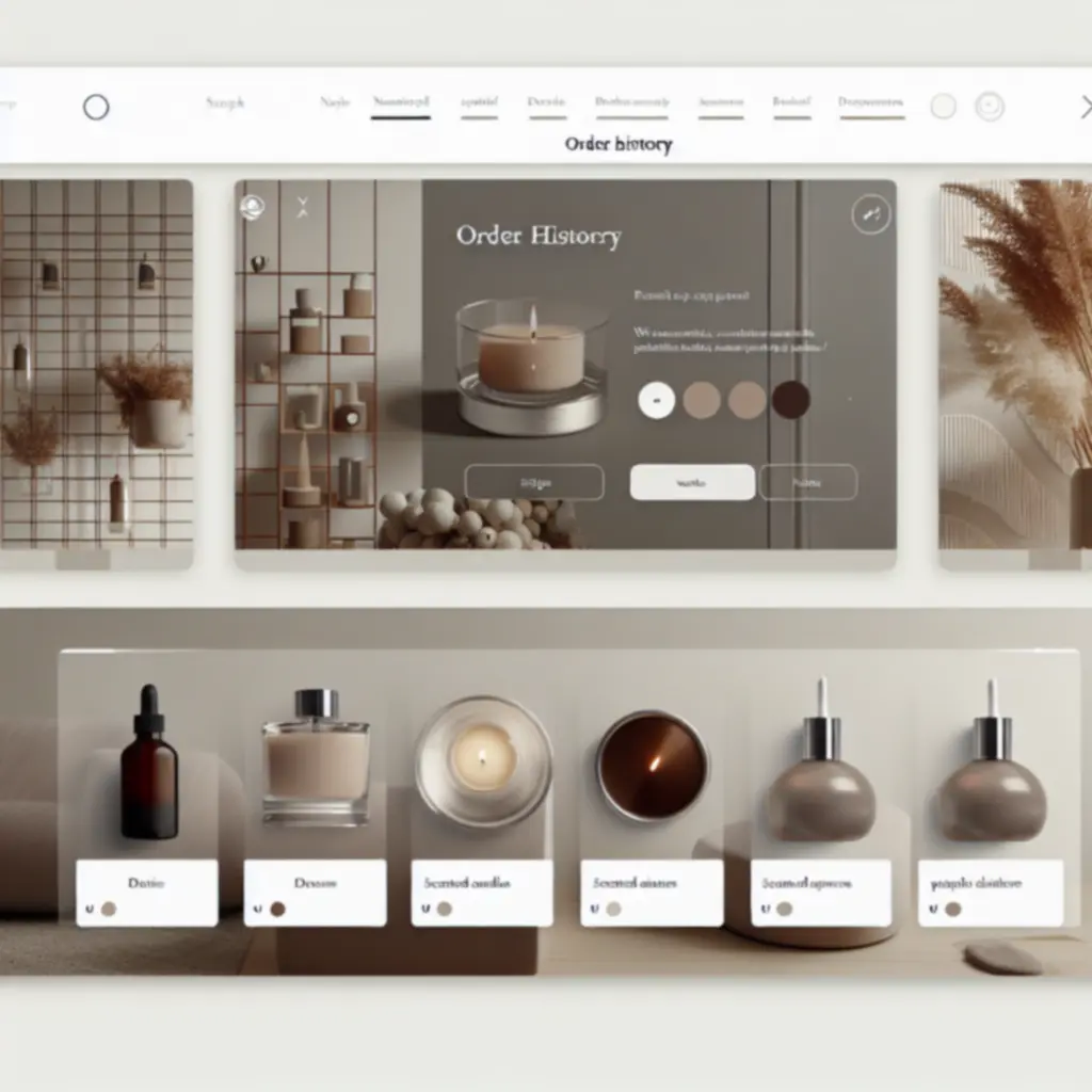 Historia zamówień w sklepie Homearomio z podglądem poprzednich zakupów.