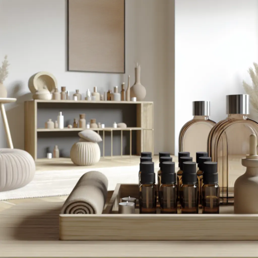 Elegancka aranżacja olejków eterycznych Homearomio w domowym wnętrzu